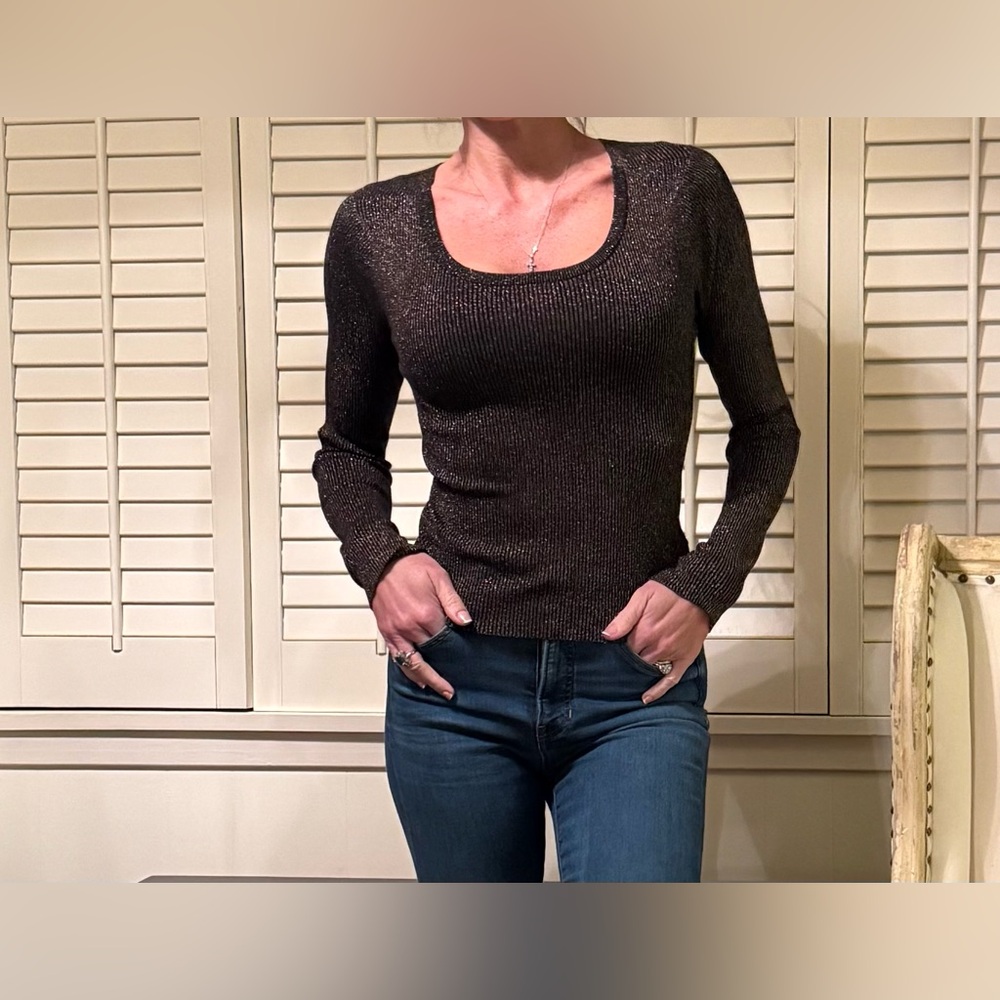 A.L.C. brown shimmer reversible sweater